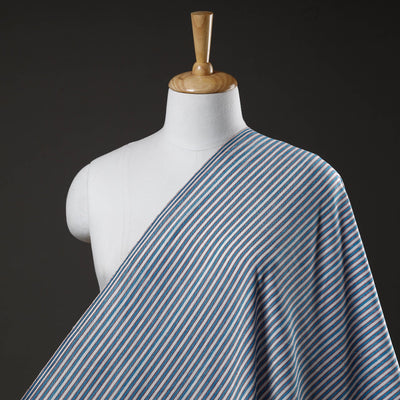 Blue - Jhiri Pure Handloom Cotton Fabric