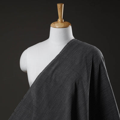 Black - Jhiri Pure Handloom Cotton Fabric