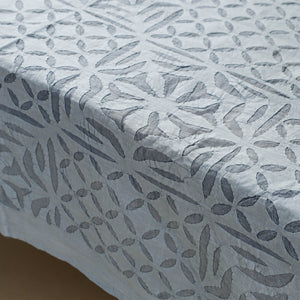 Blue - Applique Cutwork Cotton Table Cover - 4 Seater