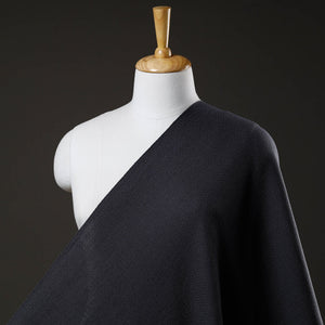 Black - Kumaun Handwoven Merino Woollen Fabric