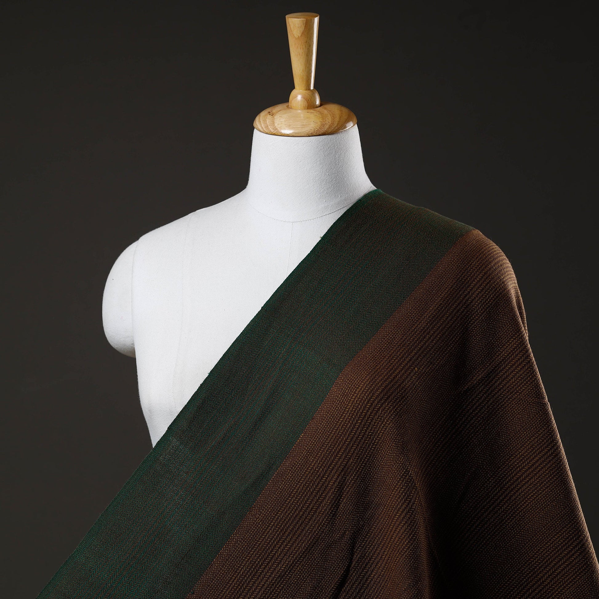 Brown - Kumaun Handwoven Merino Woollen Fabric