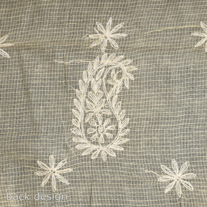 Beige - 2pc Hand Embroidery Kota Doria Chikankari Dress Material