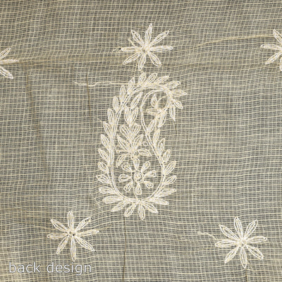 Beige - 2pc Hand Embroidery Kota Doria Chikankari Dress Material