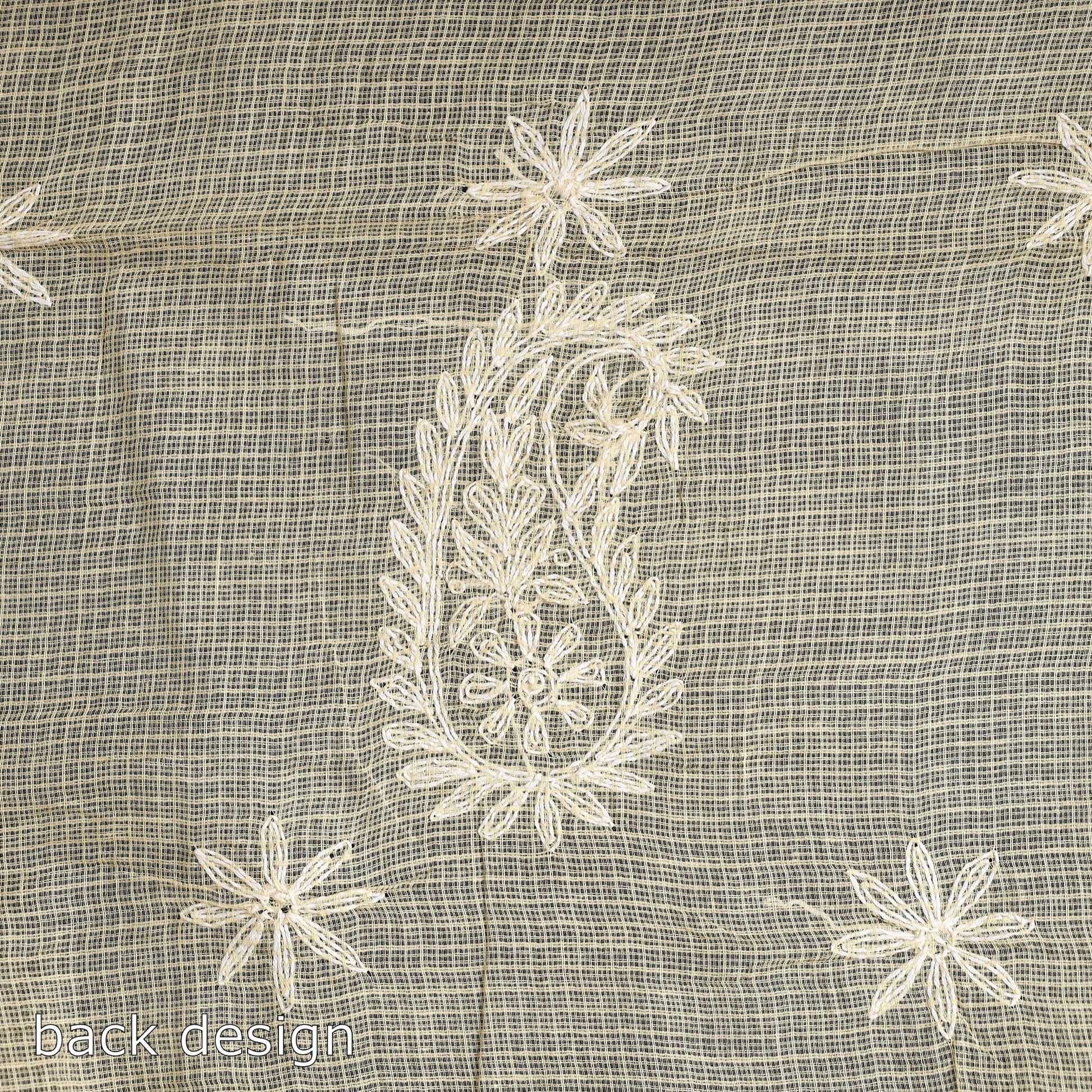 Beige - 2pc Hand Embroidery Kota Doria Chikankari Dress Material