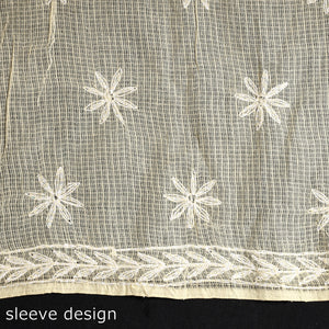 Beige - 2pc Hand Embroidery Kota Doria Chikankari Dress Material