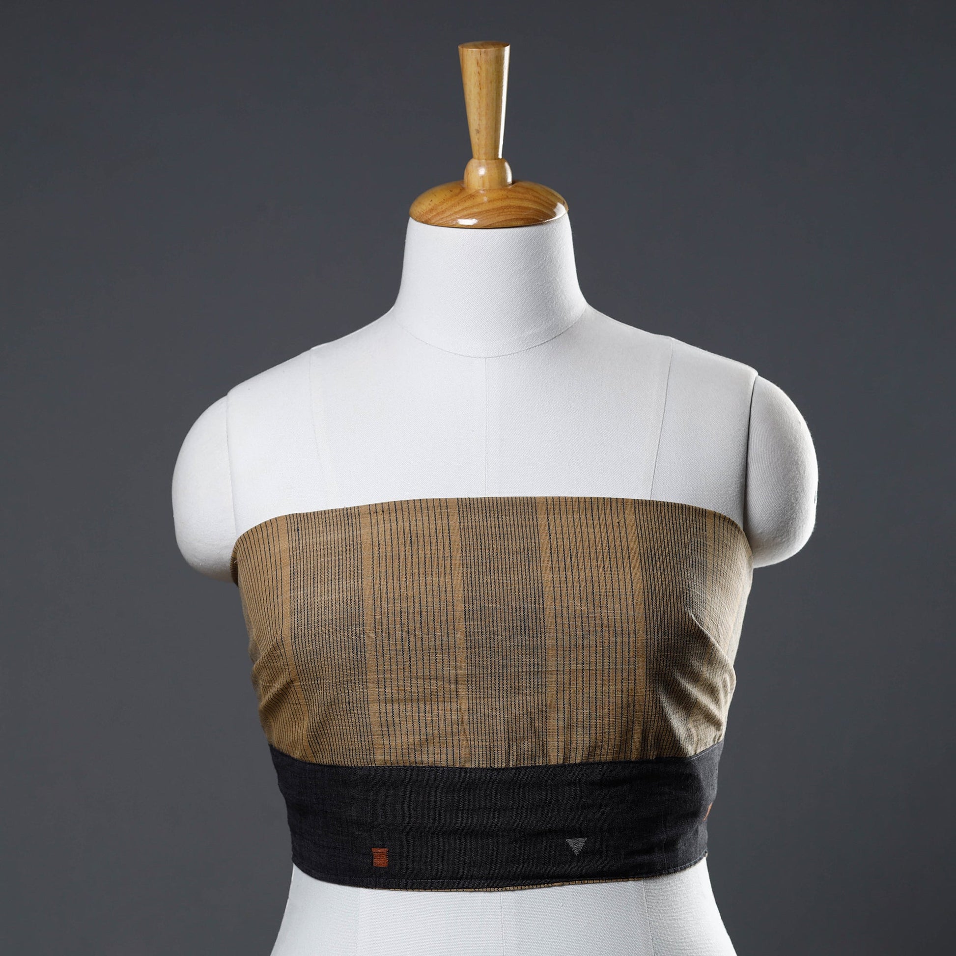 Brown - Rangoli Jamdani Cotton Blouse Piece