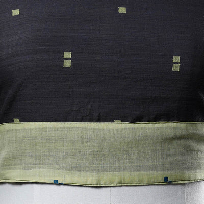 Black - Rangoli Jamdani Cotton Blouse Piece