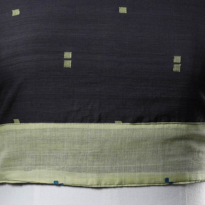 Black - Rangoli Jamdani Cotton Blouse Piece