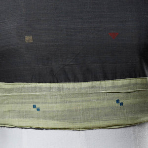 Black - Rangoli Jamdani Cotton Blouse Piece