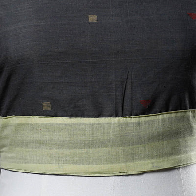 Black - Rangoli Jamdani Cotton Blouse Piece