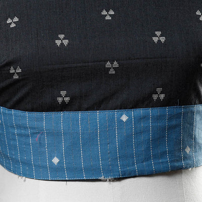 Black - Rangoli Jacquard Cotton Blouse Piece