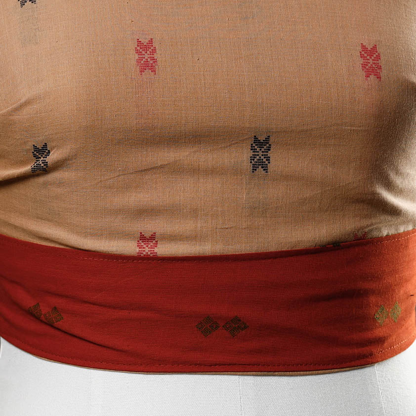 Brown - Rangoli Jacquard Cotton Blouse Piece