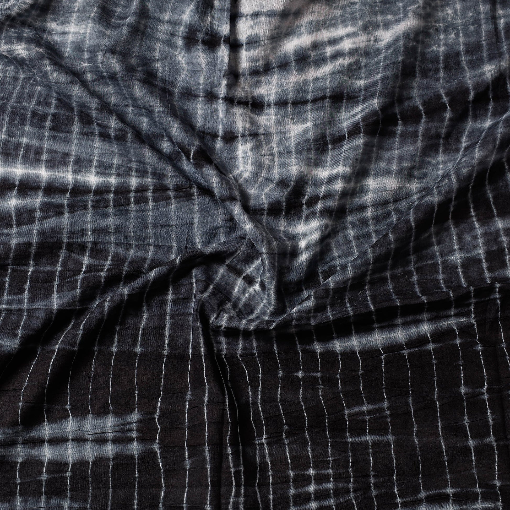 Black - Shibori Tie & Dye Cotton Precut Fabric