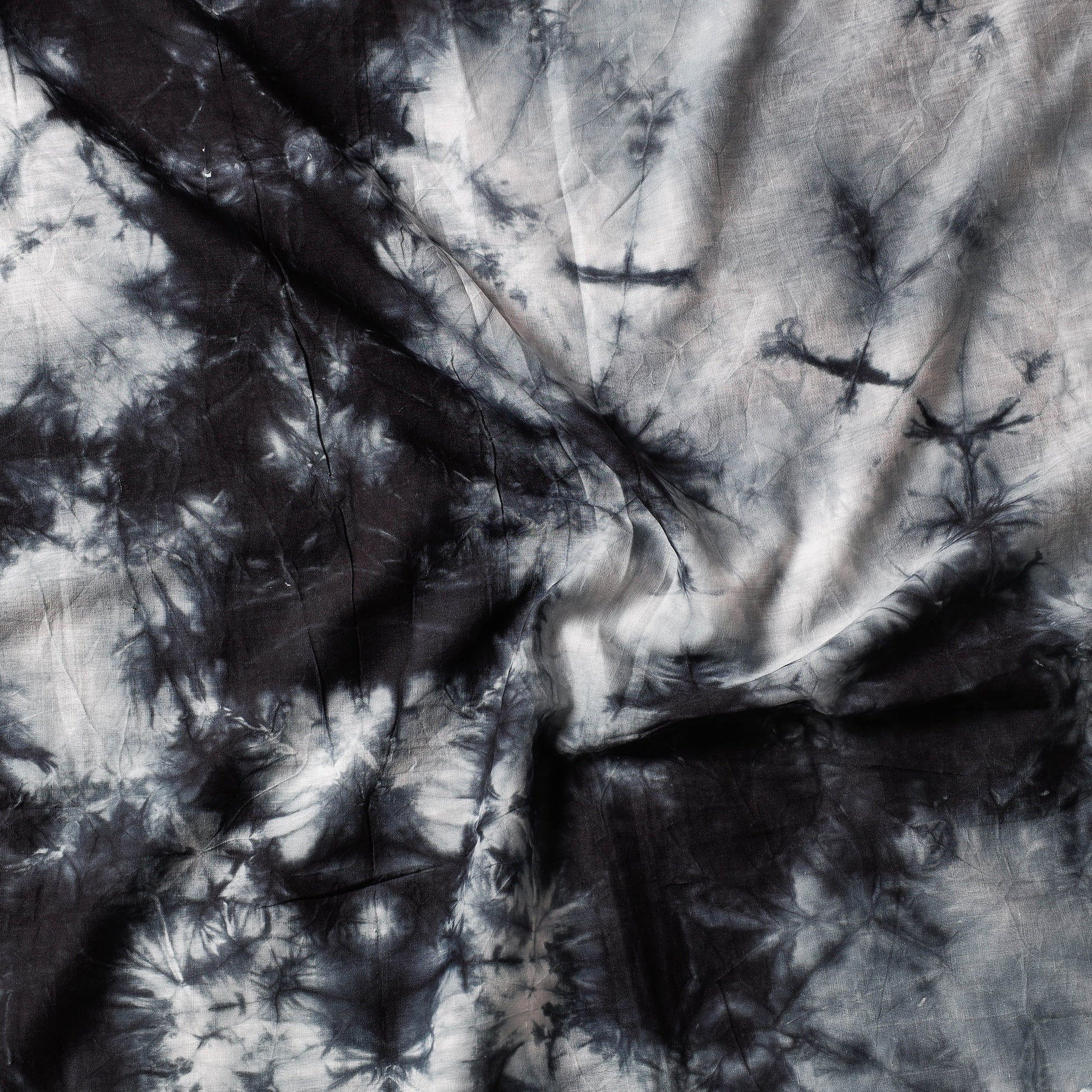 Black - Shibori Tie & Dye Cotton Precut Fabric
