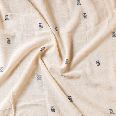 Beige - Organic Kala Cotton Handloom Buti Precut Fabric