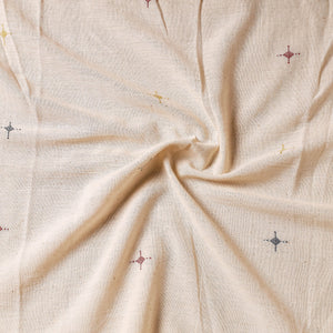 Beige - Organic Kala Cotton Handloom Buti Precut Fabric