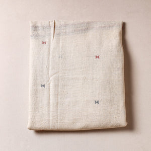 Beige - Organic Kala Cotton Handloom Buti Precut Fabric (2 meter)