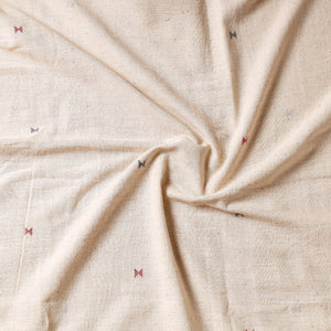 Beige - Organic Kala Cotton Handloom Buti Precut Fabric (2 meter)