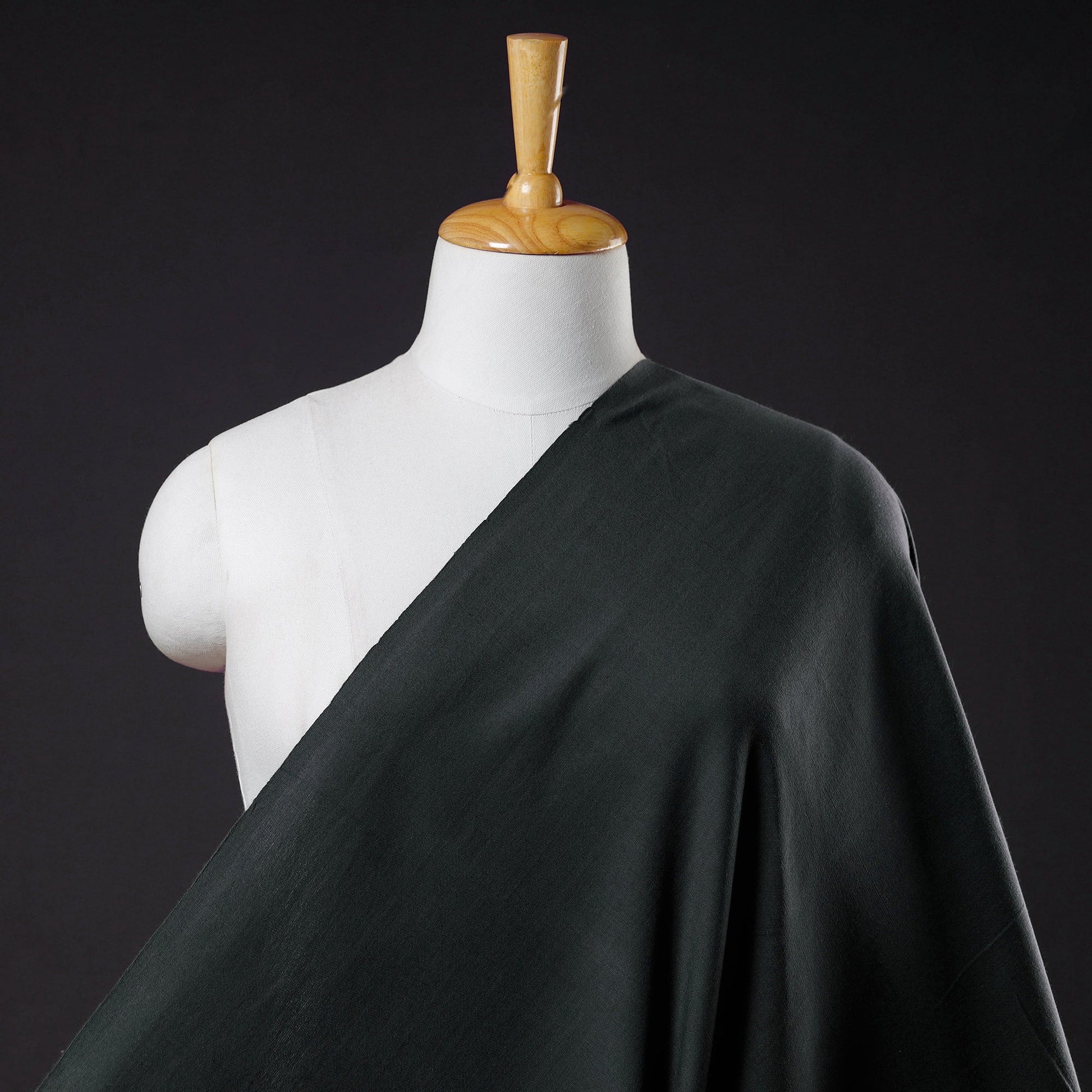 Black - Jhiri Pure Handloom Cotton Fabric