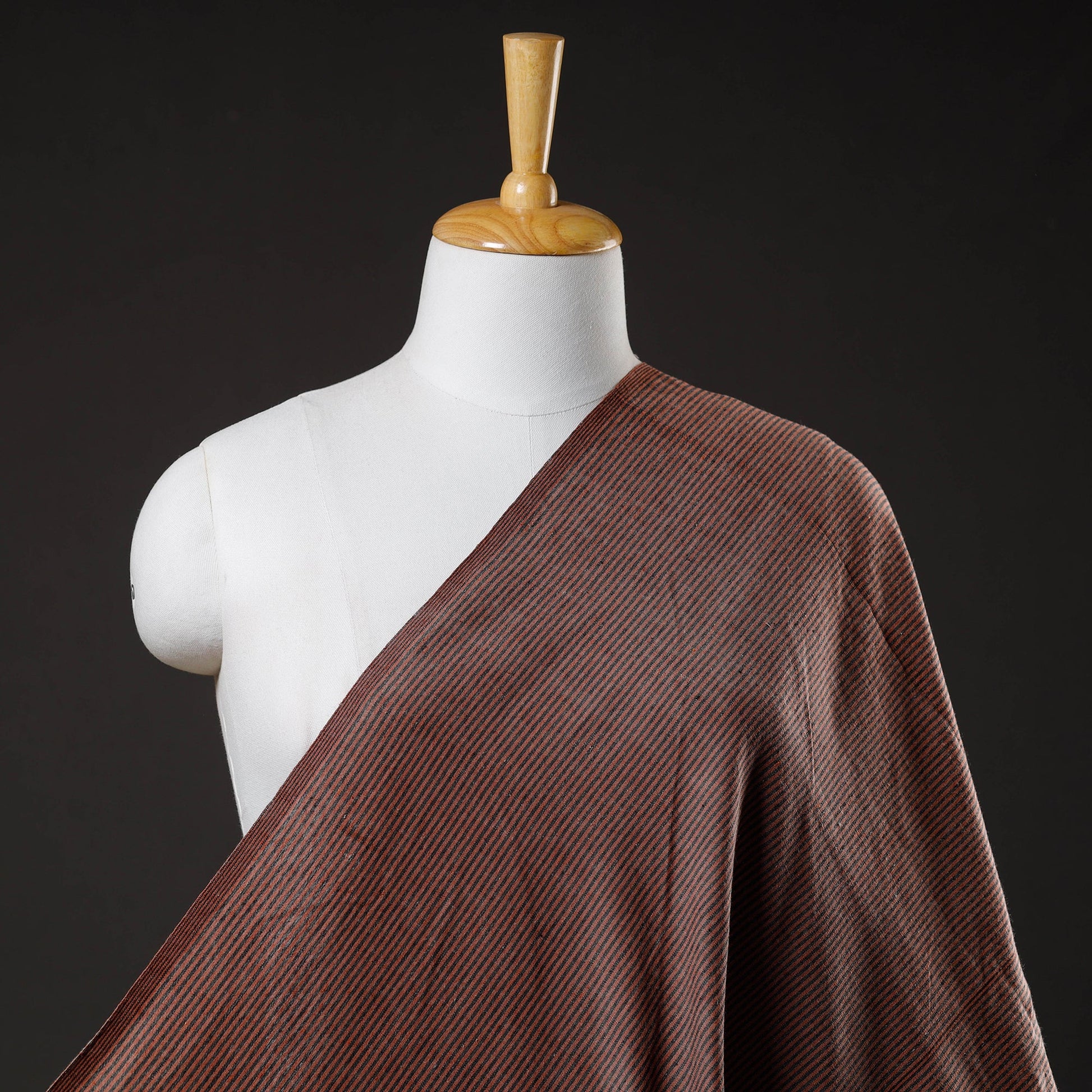 Brown - Jhiri Pure Handloom Cotton Fabric