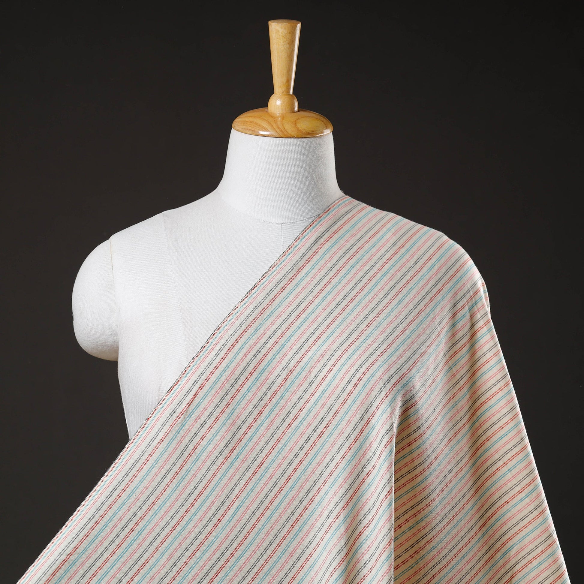 Beige - Jhiri Pure Handloom Cotton Fabric