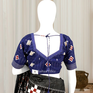 Blue  Pasapali Odisha Ikat Sambalpuri Cotton Blouse