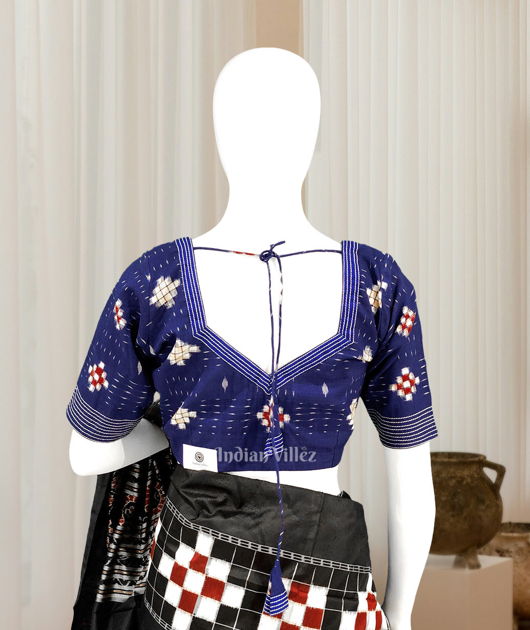 Blue  Pasapali Odisha Ikat Sambalpuri Cotton Blouse