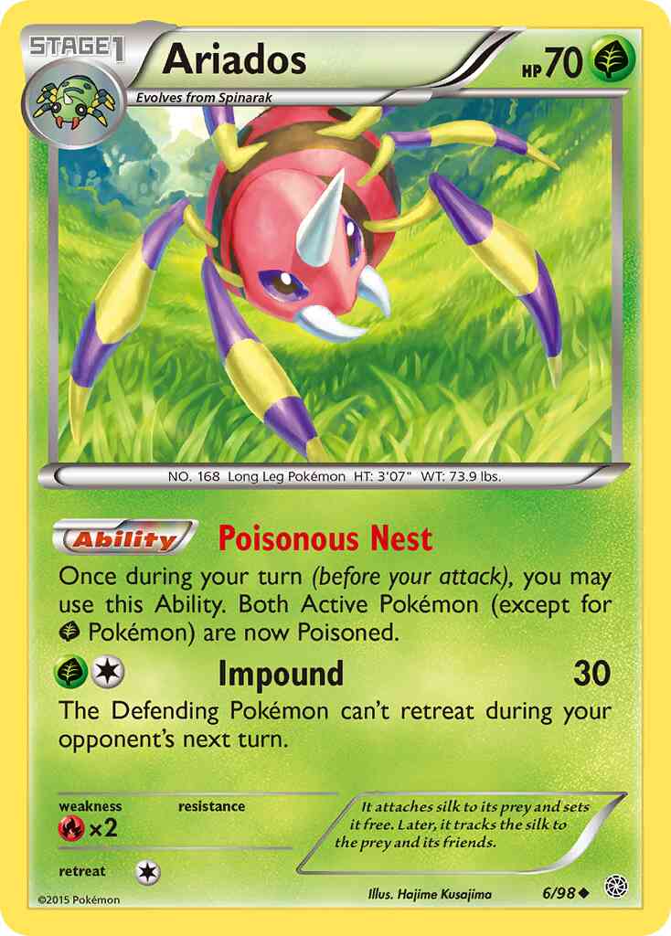 Ariados - 6/98 - Uncommon [xy7-6] [Reverse Holo]
