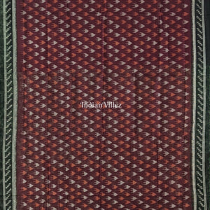 Maroon Maniabandha Odisha Ikat Cotton Saree