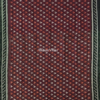 Maroon Maniabandha Odisha Ikat Cotton Saree