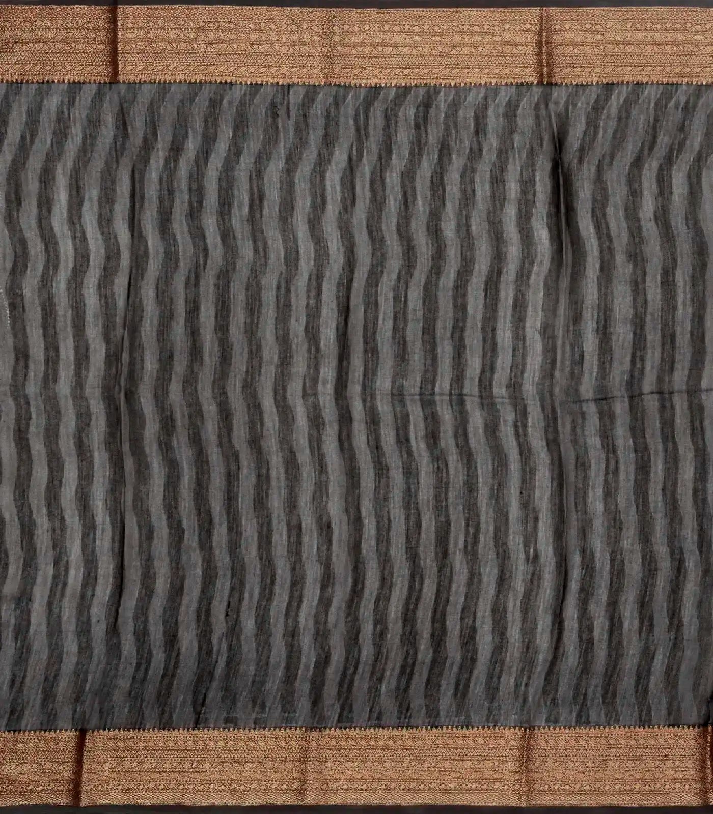 Red Woven Chanderi Printed Cotton Saree With Contrast Border