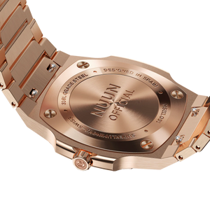 Nuun Official MS Rosegold Men Analogue Watch Blue Dial With Gold Marker - MS Rosegold 38mm