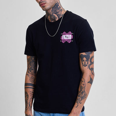 Fazed Black Graphic Print Slim Fit T-Shirt