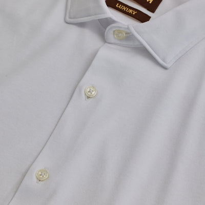 White Solid Stretch Shirt