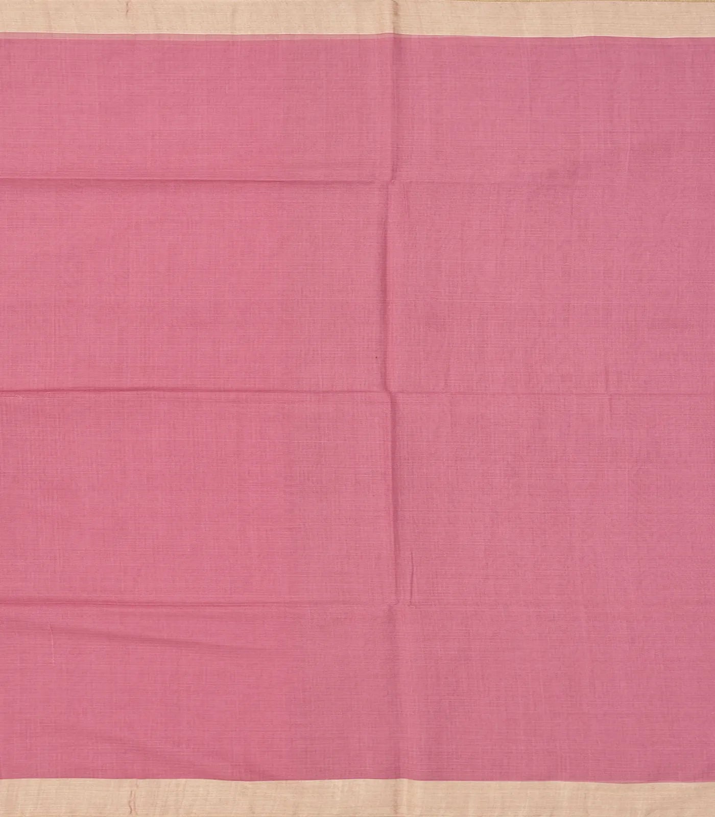 Dusty Pink Handloom Bengal Cotton Saree With Taupe Border
