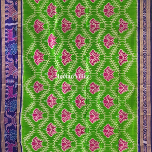 Green Lotus Khandua Silk Saree