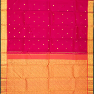 Pink Handloom Kanchipuram Silk Saree With Kamalam Buttas