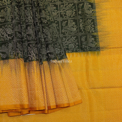 Bottle Green Pure Kanjivaram Silk Saree