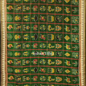 Green Nabakothi Khandua Silk Saree