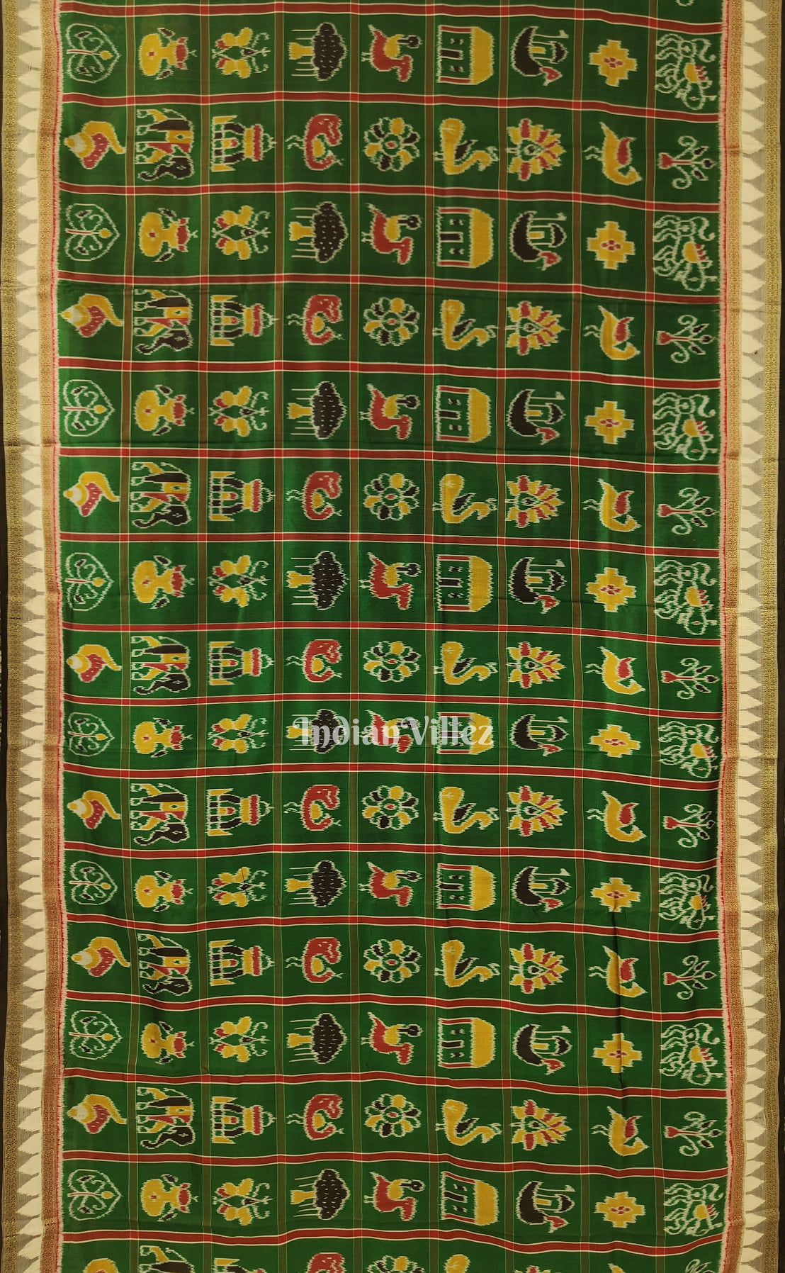 Green Nabakothi Khandua Silk Saree