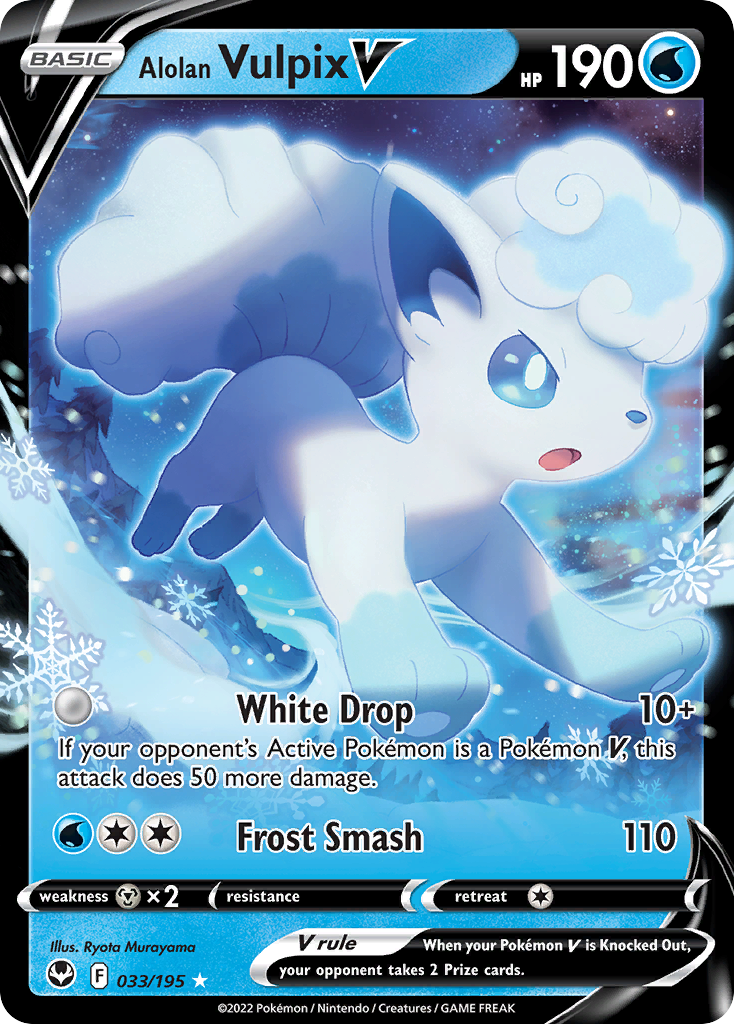 Alolan Vulpix V - 033/195 - Rare Holo V