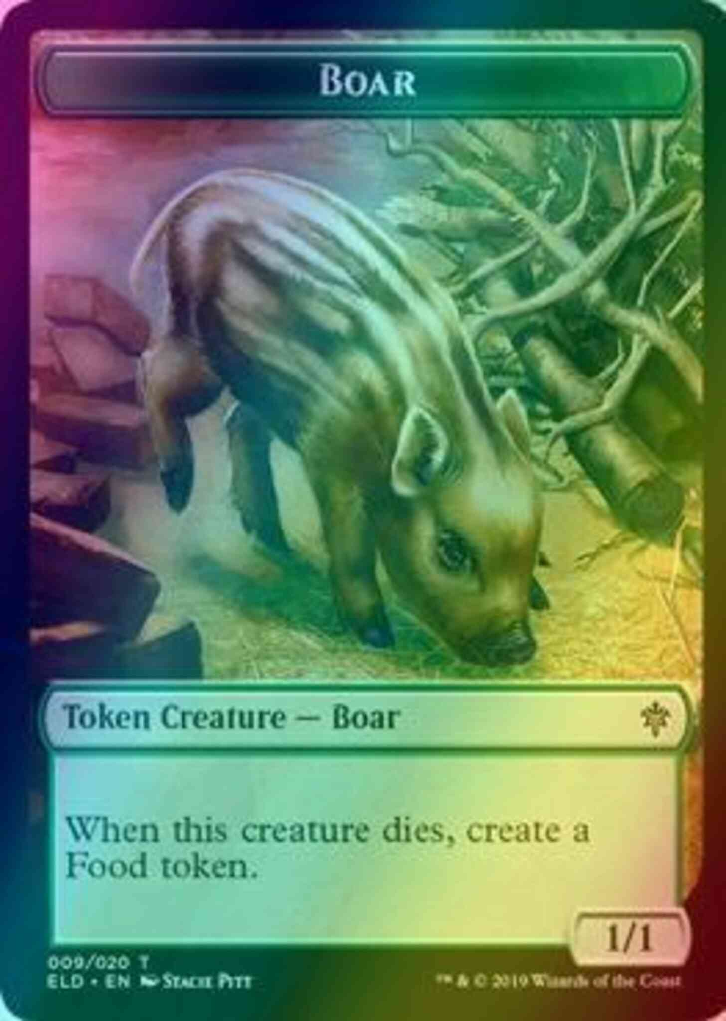 Boar Token (09) // Food Token (15) [Throne of Eldraine Tokens] [Foil]