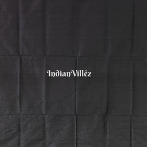 Black Red Floral Design Bomkai Silk Saree