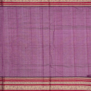 Purple Handloom Silk Cotton Saree With Beldari Stripes