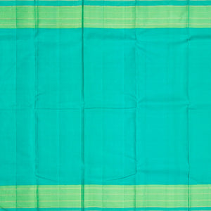 Magenta Handloom Kanchipuram Korvai Silk Saree With Aquamarine Border