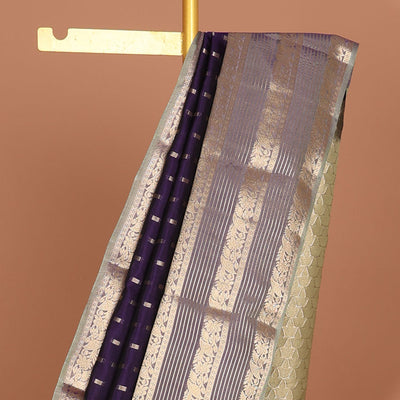 Purple buttas vasundhara elite silk saree with self intricate zari border & pallu of argyle pattern
