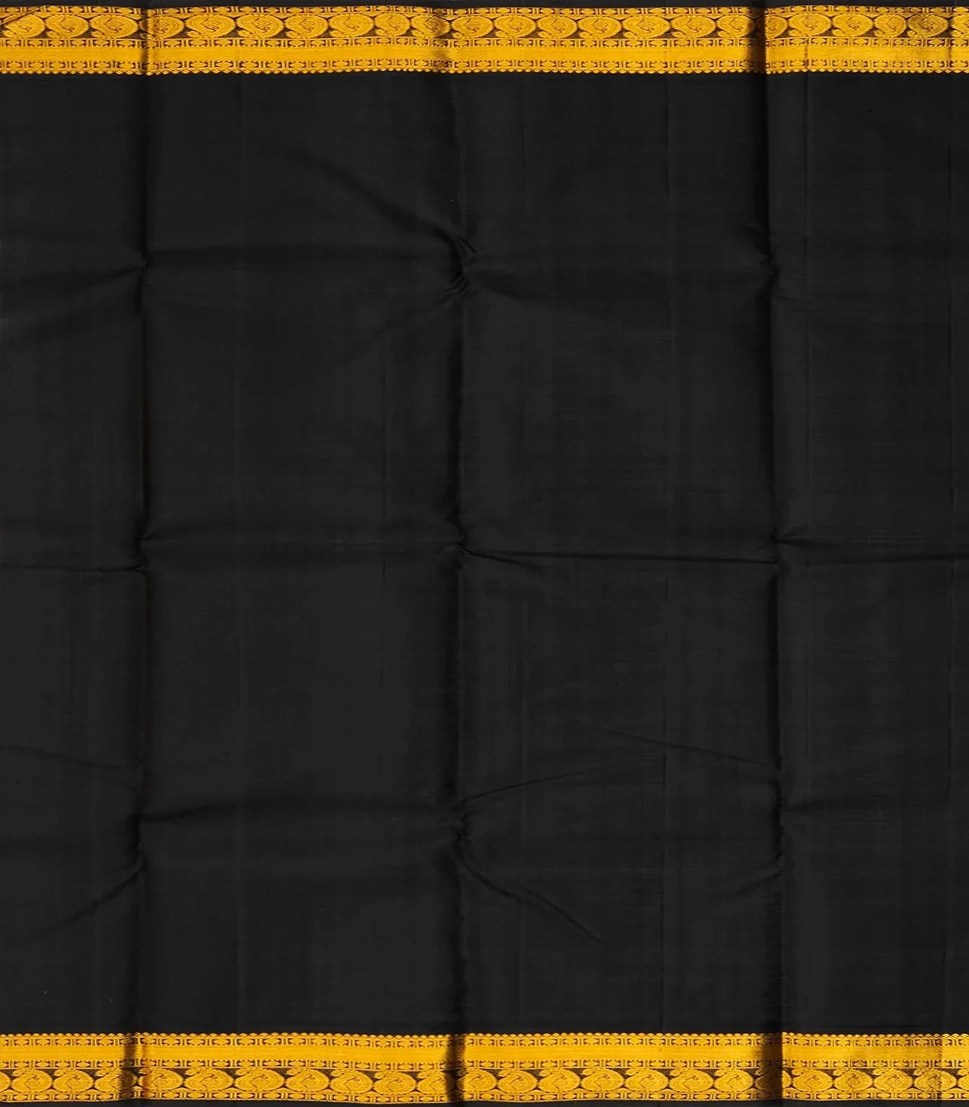 Mango Yellow Handloom Kanchipuram Korvai Silk Saree With Floral Buttas