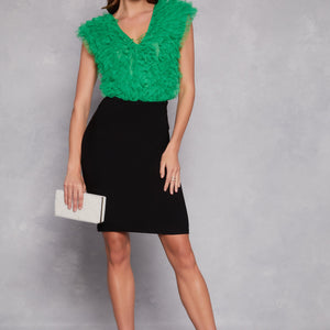 Ruffled Tulle Bodysuit