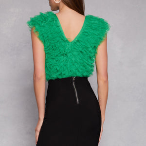 Ruffled Tulle Bodysuit