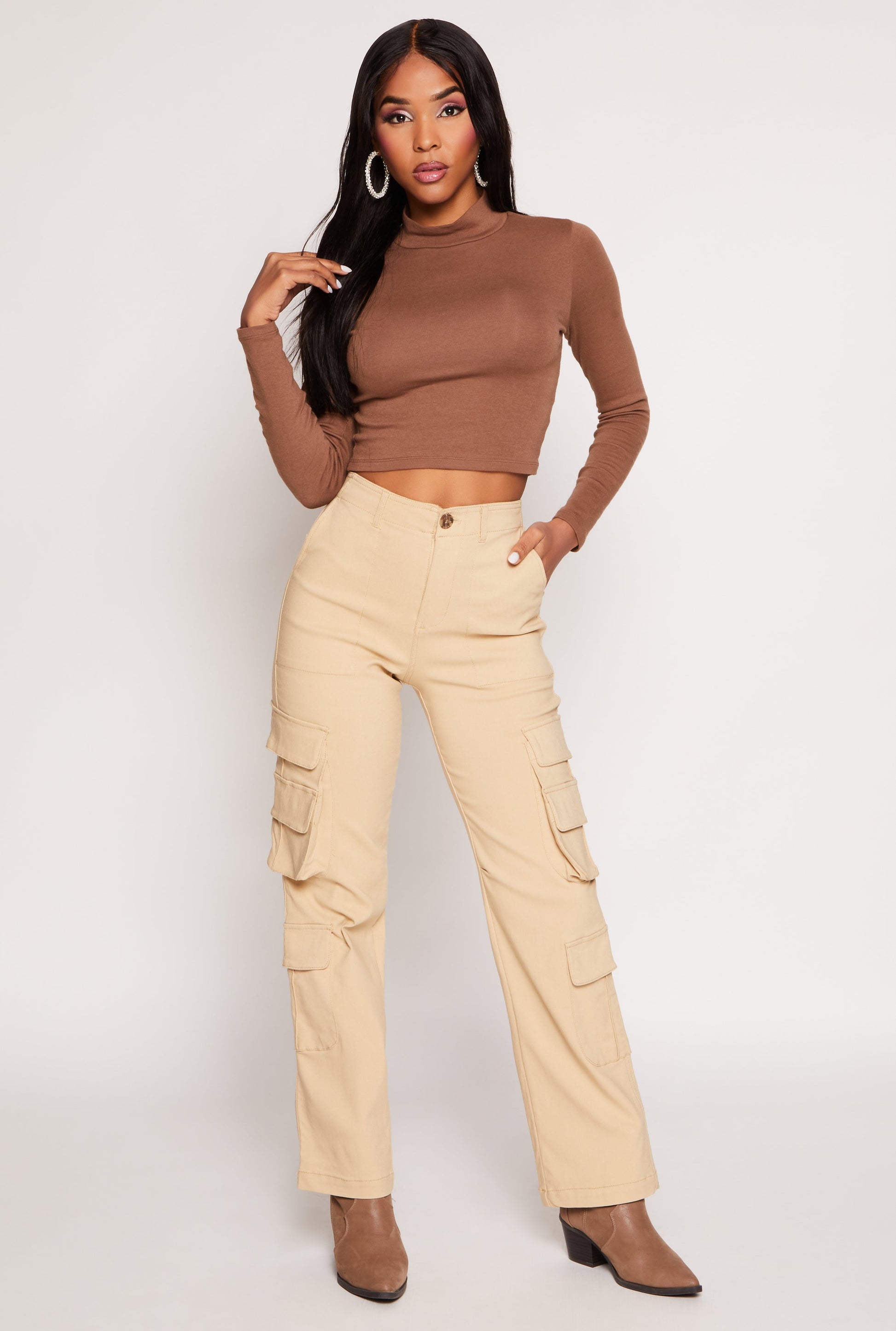 Haute Monde Straight Leg Cargo Pants